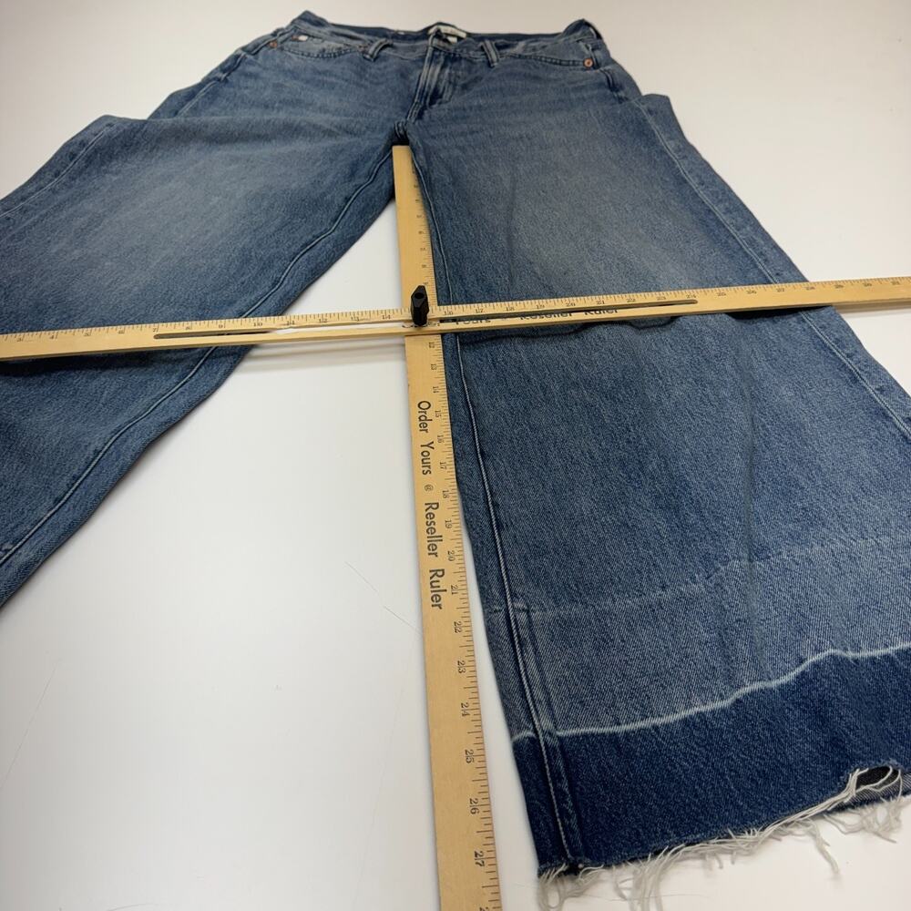 Womens AE77 American Eagle Super Wide Leg Jeans 27 Short Wash Blue Baggy Y2K - Picture 5 of 11